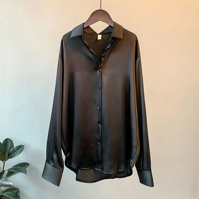 Prantsuse kontori naiste elegantne särk Sügis siidist naiste rõivad Vintage pikkade varrukatega topid Mood lahtine šikk suures suuruses ülesärk