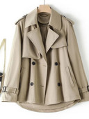 Къса ветровка Дамска мода пролет есен 2023 г. Каки розов черен тренч Нови свободни палта Дамско двуредно връхно облекло