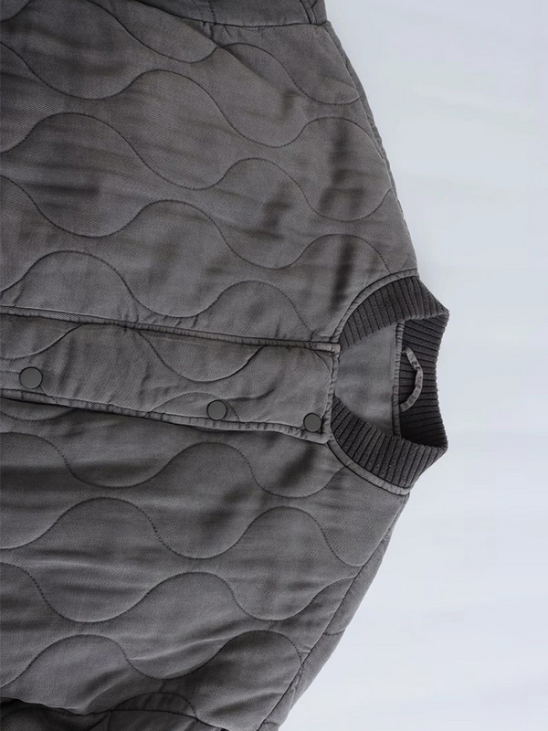 Унисекс удебелено бомбардировъчно яке Дамско памучно палто есен 2023 Есен Зима с копчета с дълъг ръкав Свободно топло дамско облекло