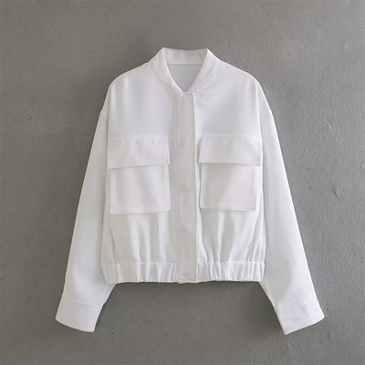 Moodsad taskud Bomber-jope Naiste vaba vabaaja tõmblukuga gooti võidusõidujope Naistele püstikrae vabaaja pesapallimantel Tänavarõivad