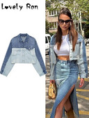 Пролетни извънгабаритни дамски дънкови изрязани якета Модни Y2k къси състезателни якета Дамско бомбардировъчно яке с джоб Шикозни палта Streetwear