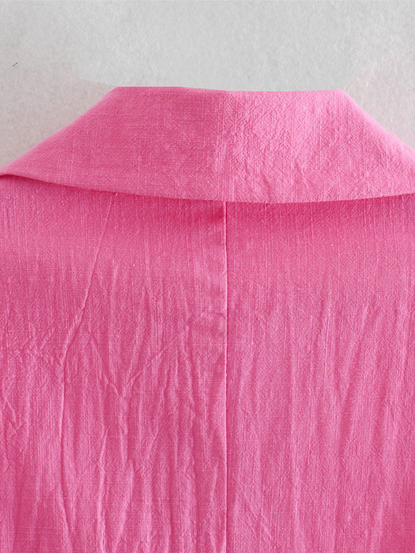 Шик офис дама, едноредно блейзър Дамски модни плътни палта с отложна яка, Дамски връхни дрехи с дълъг ръкав, Стилни топове