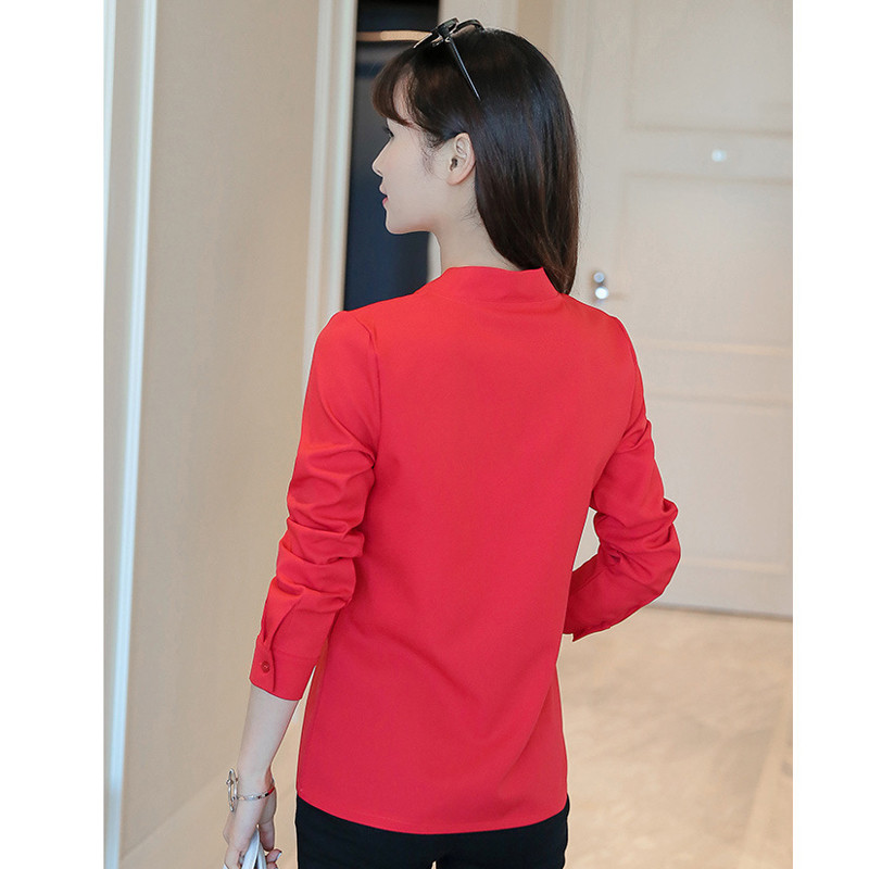 Дамски топове и блузи Летни шифонени корейски дамски професионални дрехи Бяла блуза Дамски ризи Mujer De Moda 2019 Blusas