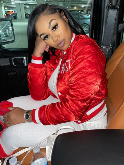 Modna sveučilišna jakna Ženska jesen zima 2023. Ležerni prošiveni kaput s vezom u obliku slova Pamučno podstavljena jakna Ulična odjeća Parke Crvena