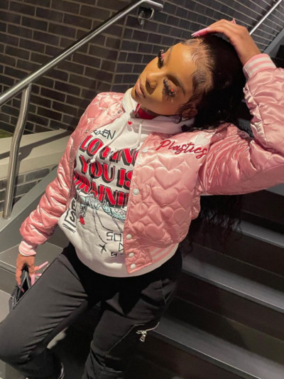 Modna sveučilišna jakna Ženska jesen zima 2023. Ležerni prošiveni kaput s vezom u obliku slova Pamučno podstavljena jakna Ulična odjeća Parke Crvena