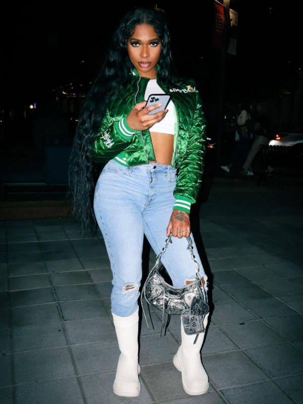 Modna sveučilišna jakna Ženska jesen zima 2023. Ležerni prošiveni kaput s vezom u obliku slova Pamučno podstavljena jakna Ulična odjeća Parke Crvena