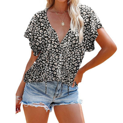 2023 г. Нова блуза на точки Дамски ризи с дълги ръкави с обърната яка Големи размери Улично облекло Бяла блуза Дамски