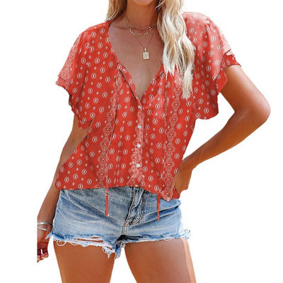 2023 г. Нова блуза на точки Дамски ризи с дълги ръкави с обърната яка Големи размери Улично облекло Бяла блуза Дамски