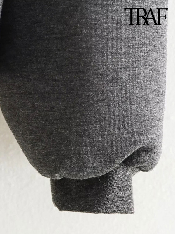 TRAF naiste mood küljetaskud Suure suurusega Bomber-jakk Mantel Vintage pikkade varrukatega tõmblukuga Naiste ülerõivad šikid topid