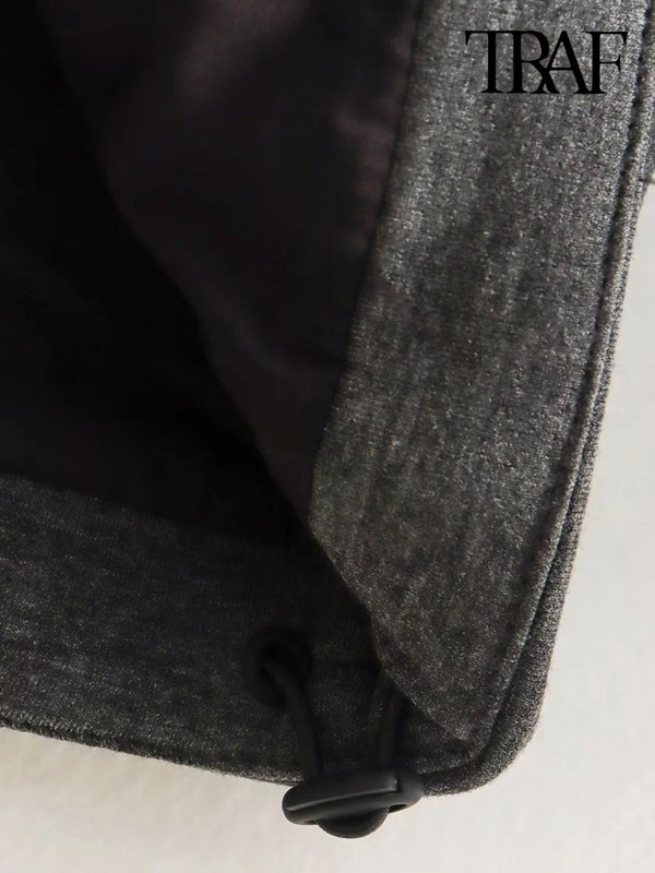 TRAF naiste mood küljetaskud Suure suurusega Bomber-jakk Mantel Vintage pikkade varrukatega tõmblukuga Naiste ülerõivad šikid topid