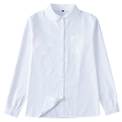 Дамски бели ризи Официална блуза с обърната яка Ризи с дълъг ръкав Топове Пролет Есен Едноредни минималистични дамски блузи