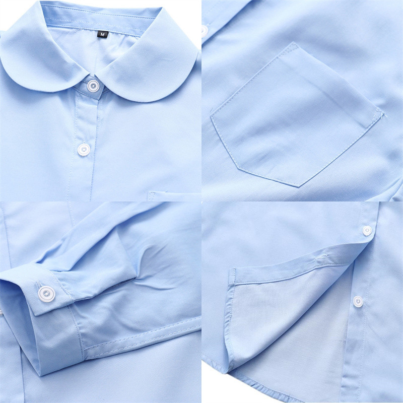 Дамски бели ризи Официална блуза с обърната яка Ризи с дълъг ръкав Топове Пролет Есен Едноредни минималистични дамски блузи