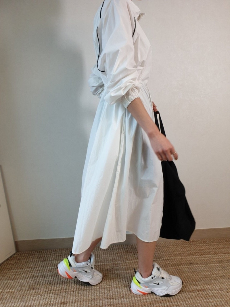 [EWQ] Naiste lõhikuga tuulejakk Korea šikk Täielik Trench-mantel Välisriided Püstikrae Lahtised mantlid Sügis 2023 Suvi uus