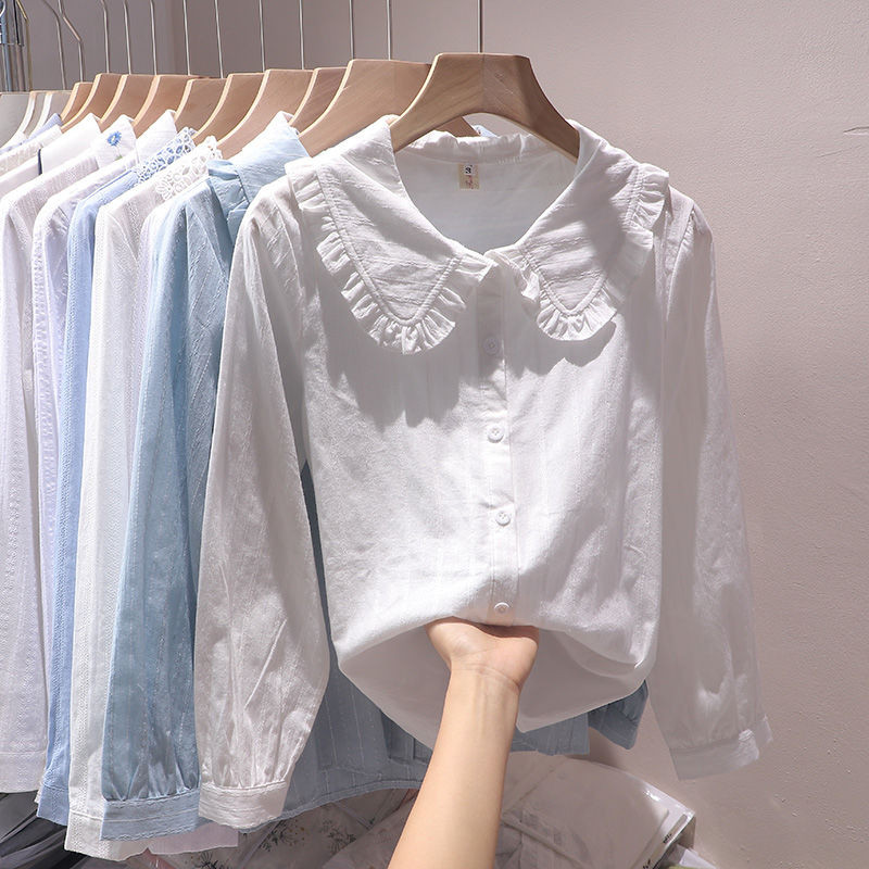 Peter Pan kraega särgid, naiste S-3XL Disainer Elegantne Sweet Preppy Korea Mood Kawaii Riided Jaapani Kõik sobivad Girlish Baggy