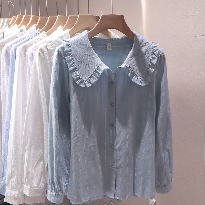 Peter Pan kraega särgid, naiste S-3XL Disainer Elegantne Sweet Preppy Korea Mood Kawaii Riided Jaapani Kõik sobivad Girlish Baggy