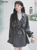Trench Women M-4XL Ρετρό Χαλαρή Σχεδίαση Γλυκό με όλα τα ταιριαστά Κομψό Μινιμαλιστικό Καθαρό Κορεατικό Στιλ Κομψό Καθημερινό Ελεύθερο Φθινοπωρινό Γυναίκες