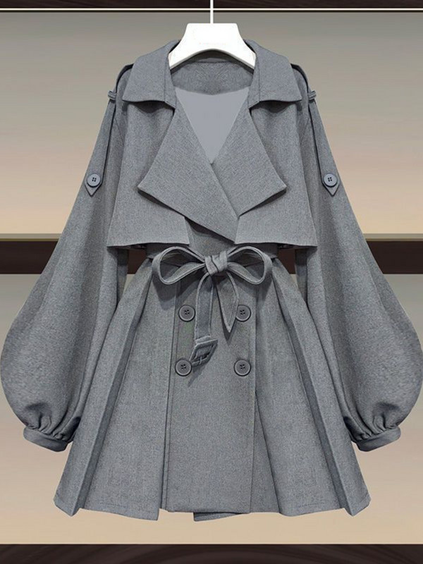 Trench Femei M-4XL Retro Design Lejer Dulce Se potrivesc Elegant Minimalist Pur Stil coreean Elegant Zilnic Timp liber Toamna Doamnelor