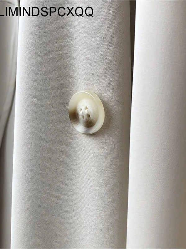 Дамски ежедневен тънък тренчкот без подплата Корейско модно двуредно черно палто в цвят каки 2023 г. Свободно пролетно палто Gabardina Mujer