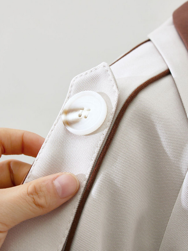 Тренч Дамски панелен дизайн Семпло ретро елегантно връхно облекло Сглобени корейски стил Свободни есенни популярни елементи Универсални ежедневни дамски