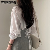 Ženska šifonska majica dugih rukava za zaštitu od sunca s remenom na leđima, kratka majica otvorenih leđa za žene