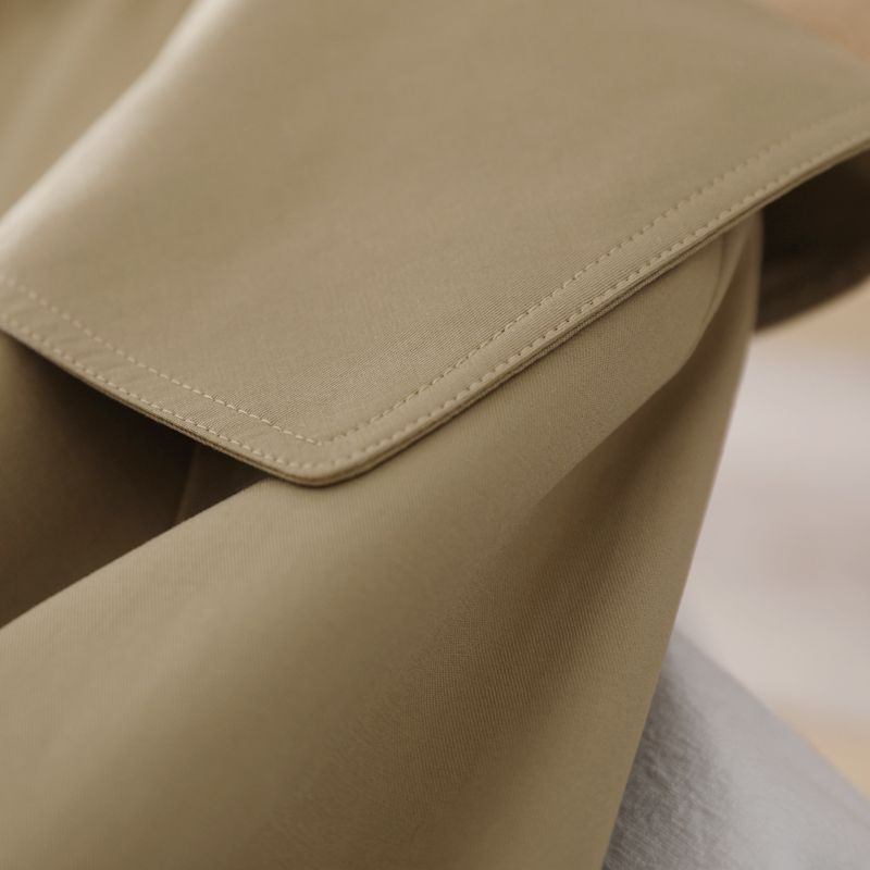 Тренчкот в британски стил Дамско палто за пролет и есен с голям ревер Двуредно палто Корейска ветровка със среден до дълъг колан