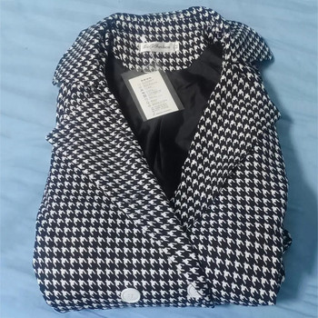 Vintage καμπαρντίνα Houndstooth Γυναικεία Streetwear Σχέδιο Λεπτή ζώνη μέσης Windbreaker Oversize 3xl Ανοιξιάτικο φθινόπωρο μακρύ παλτό