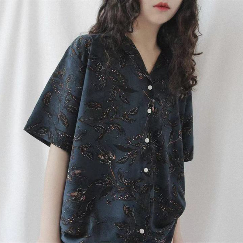 MEXZT Vintage Harajuku košulja s printom Ženska ljetna ulična odjeća Kratkih rukava Prevelike bluze Korejska moda Elegantna ležerna Top Nova