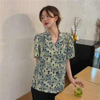 Шифонени тениски с къс ръкав Шикозни летни дрехи Ежедневни свободни естетични корейски модни дамски блузи с безплатна доставка