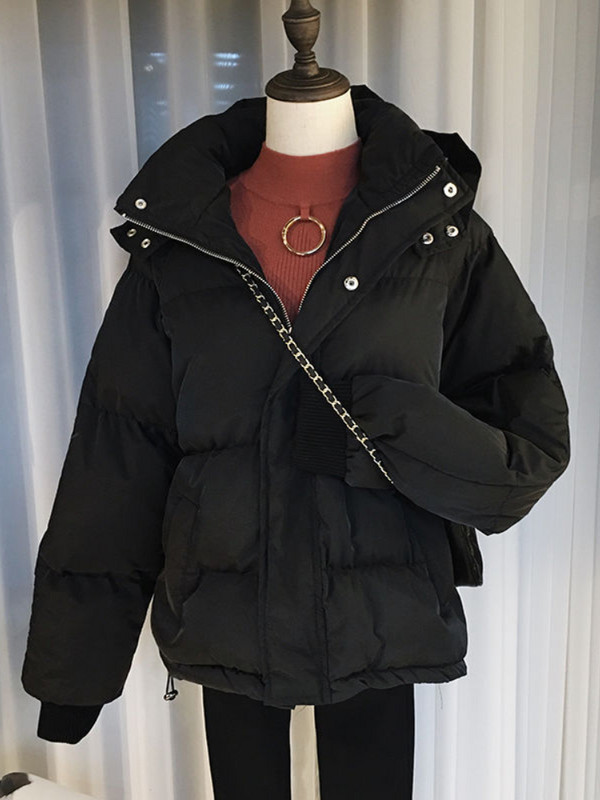 Zimska odjeća Ženske parke Demi-sezonska jakna za žene Modni jednobojni debeli kratki kaputi Kaputi za žene Zimski kaput Žene