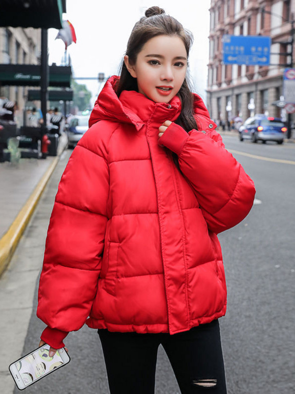 Zimska odjeća Ženske parke Demi-sezonska jakna za žene Modni jednobojni debeli kratki kaputi Kaputi za žene Zimski kaput Žene