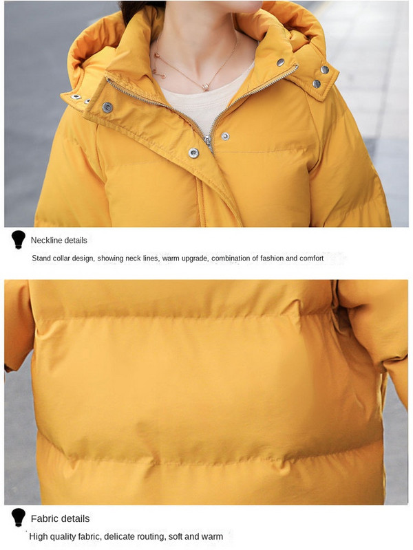 Zimska odjeća Ženske parke Demi-sezonska jakna za žene Modni jednobojni debeli kratki kaputi Kaputi za žene Zimski kaput Žene