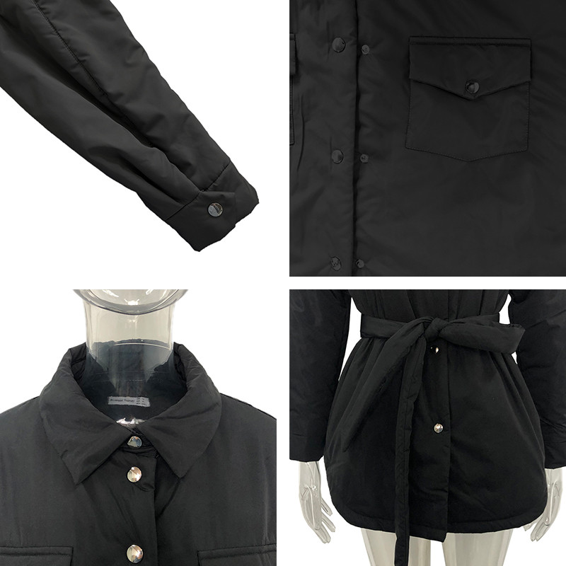 Malina Пролетни паркове с обърната яка Дамски модни палта с колан с вратовръзка Дамски елегантни едноредни памучни якета Женски дамски