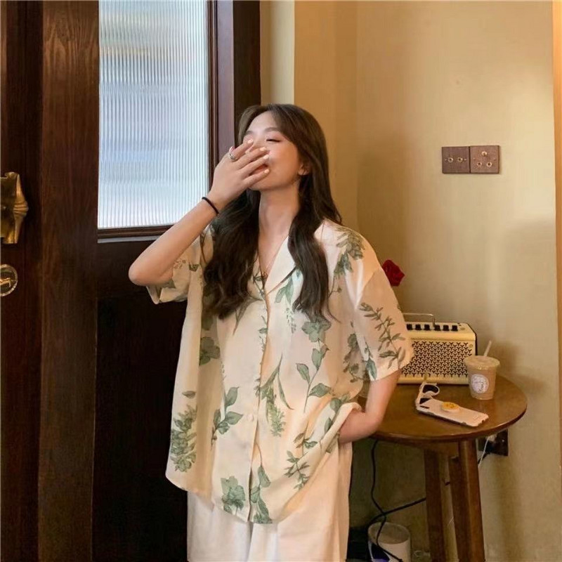 3 размера Всички съвпадащи модни каузални флорални ретро основни дамски ризи с къс ръкав с вдлъбнатини