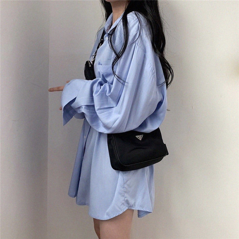 Ризи Дамски Пролет Есен Обикновена свободна ежедневна риза Дамска корейска стилна BF шик мода Универсални елегантни горнища Дамски нежни нови