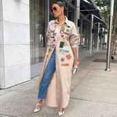 Дълго яке Палта Ветровка Ежедневни модни топове 2023 Дамски летни дрехи Cargo Cyber Y2K Streetwear Риза Блуза Якета