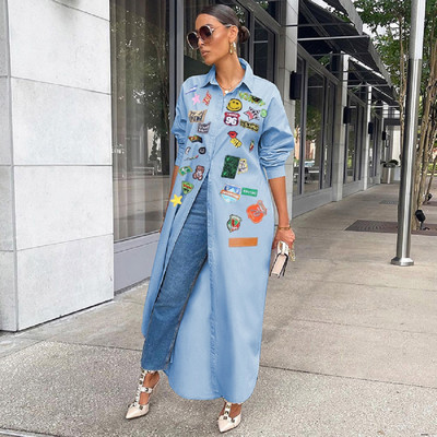 Дълго яке Палта Ветровка Ежедневни модни топове 2023 Дамски летни дрехи Cargo Cyber Y2K Streetwear Риза Блуза Якета