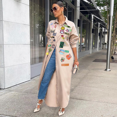 Дълго яке Палта Ветровка Ежедневни модни топове 2023 Дамски летни дрехи Cargo Cyber Y2K Streetwear Риза Блуза Якета