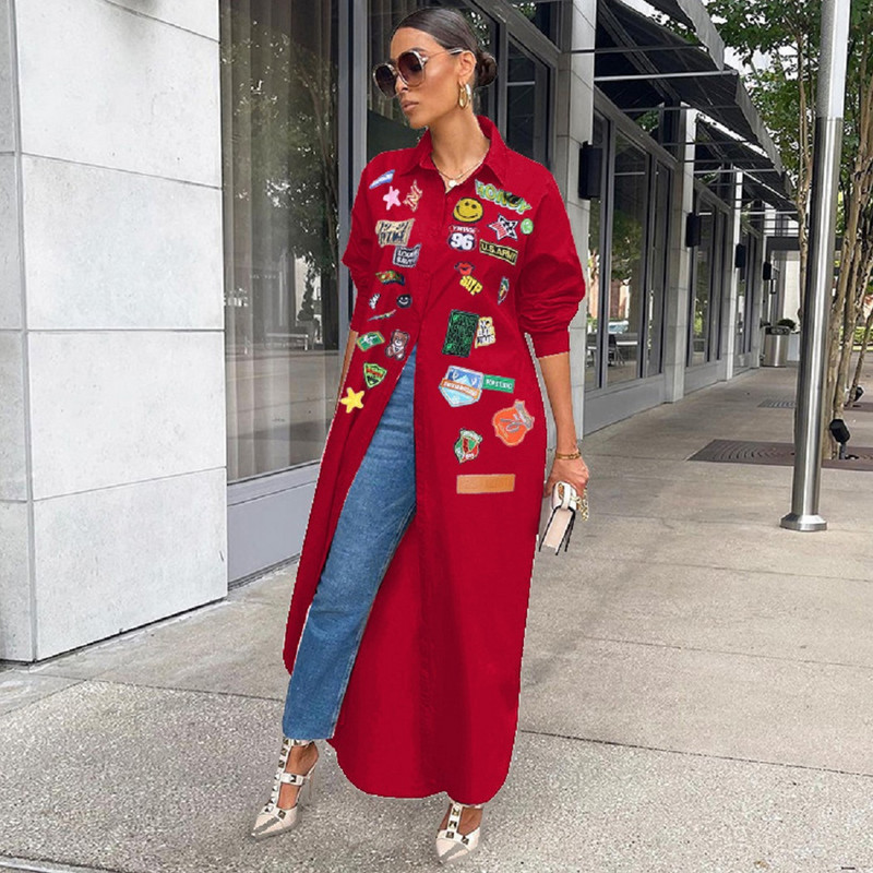 Дълго яке Палта Ветровка Ежедневни модни топове 2023 Дамски летни дрехи Cargo Cyber Y2K Streetwear Риза Блуза Якета