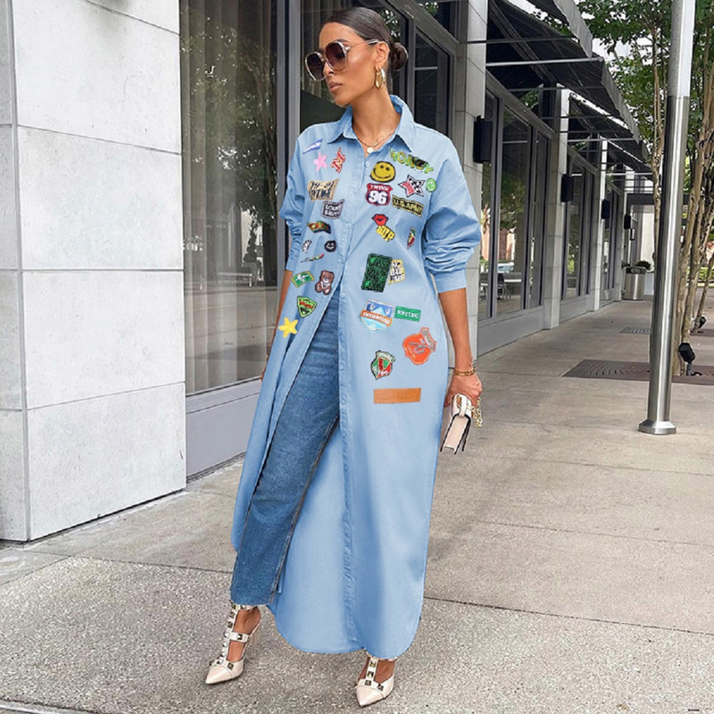 Дълго яке Палта Ветровка Ежедневни модни топове 2023 Дамски летни дрехи Cargo Cyber Y2K Streetwear Риза Блуза Якета