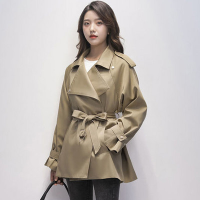 Trench la modă de toamnă, pentru femei, largi, cauzal, jachete de vânt, elegante, cu temperament, pentru doamnă, jachete negre, cu dantelă, coreeană nou