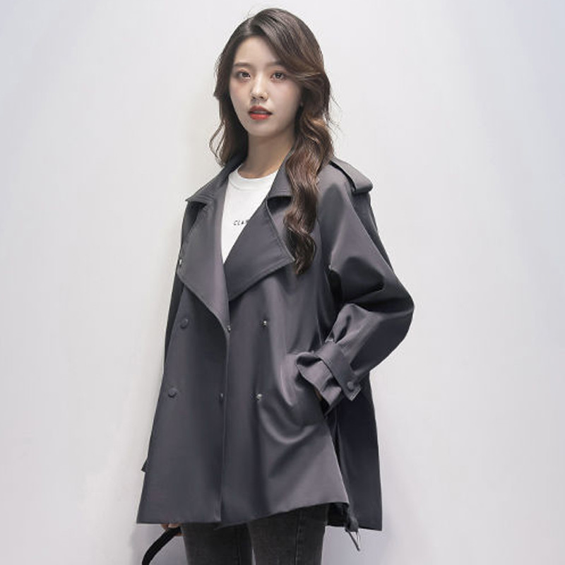 Trench la modă de toamnă, pentru femei, largi, cauzal, jachete de vânt, elegante, cu temperament, pentru doamnă, jachete negre, cu dantelă, coreeană nou