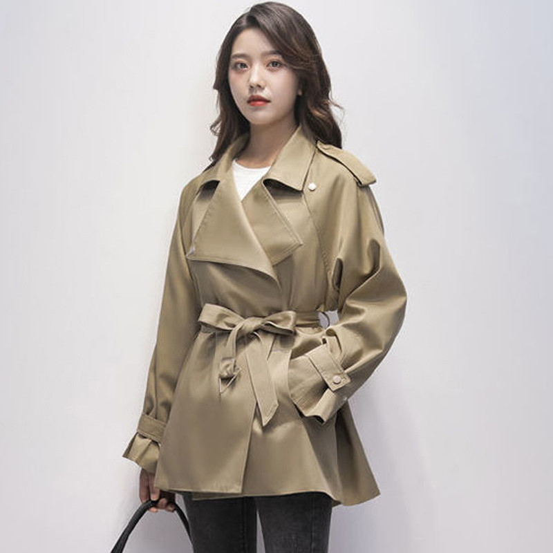 Trench la modă de toamnă, pentru femei, largi, cauzal, jachete de vânt, elegante, cu temperament, pentru doamnă, jachete negre, cu dantelă, coreeană nou