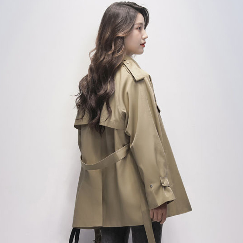 Trench la modă de toamnă, pentru femei, largi, cauzal, jachete de vânt, elegante, cu temperament, pentru doamnă, jachete negre, cu dantelă, coreeană nou