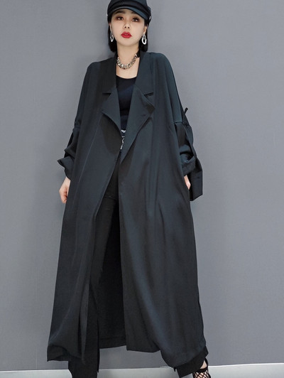 SuperAen 2023 Пролет Лято Моден тренчкот Корейски дълъг стил Тънки свободни офис дами Дамски дълги палта