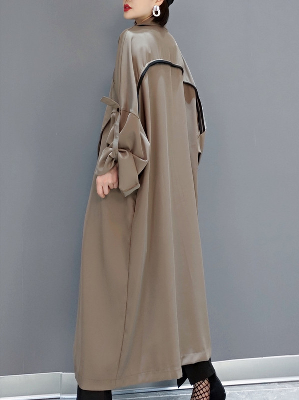 SuperAen 2023 Пролет Лято Моден тренчкот Корейски дълъг стил Тънки свободни офис дами Дамски дълги палта