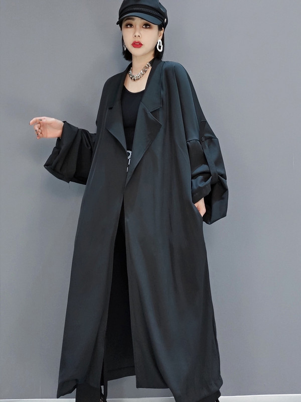 SuperAen 2023 Пролет Лято Моден тренчкот Корейски дълъг стил Тънки свободни офис дами Дамски дълги палта