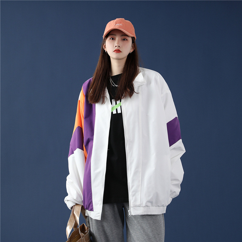 Ежедневно дамско яке Пролет Есен Бяло Свободно Бейзболна униформа за двойка Палто Модно студентско спортно яке в корейски стил Тенденция