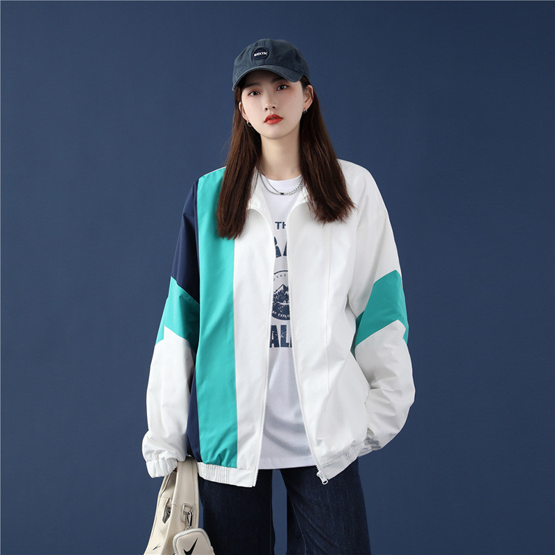 Ежедневно дамско яке Пролет Есен Бяло Свободно Бейзболна униформа за двойка Палто Модно студентско спортно яке в корейски стил Тенденция