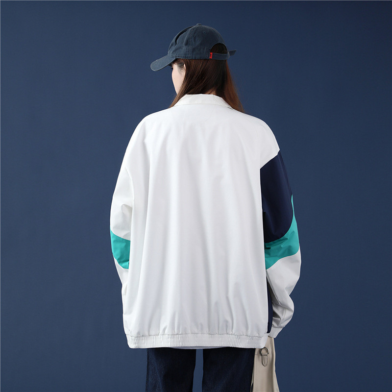 Ежедневно дамско яке Пролет Есен Бяло Свободно Бейзболна униформа за двойка Палто Модно студентско спортно яке в корейски стил Тенденция