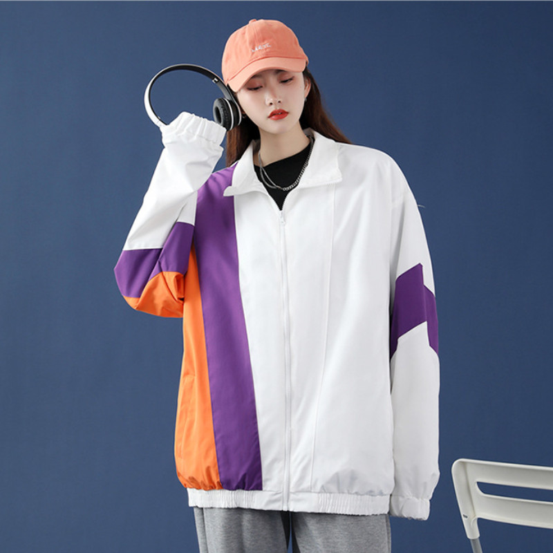 Ежедневно дамско яке Пролет Есен Бяло Свободно Бейзболна униформа за двойка Палто Модно студентско спортно яке в корейски стил Тенденция